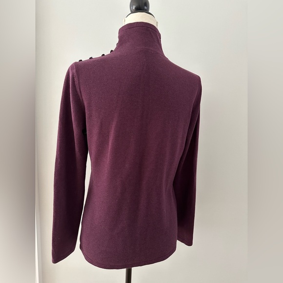 J. McLaughlin Purple Sweater Turtleneck Long Sleeve With Buttons Women's Size S - Picture 5 of 15